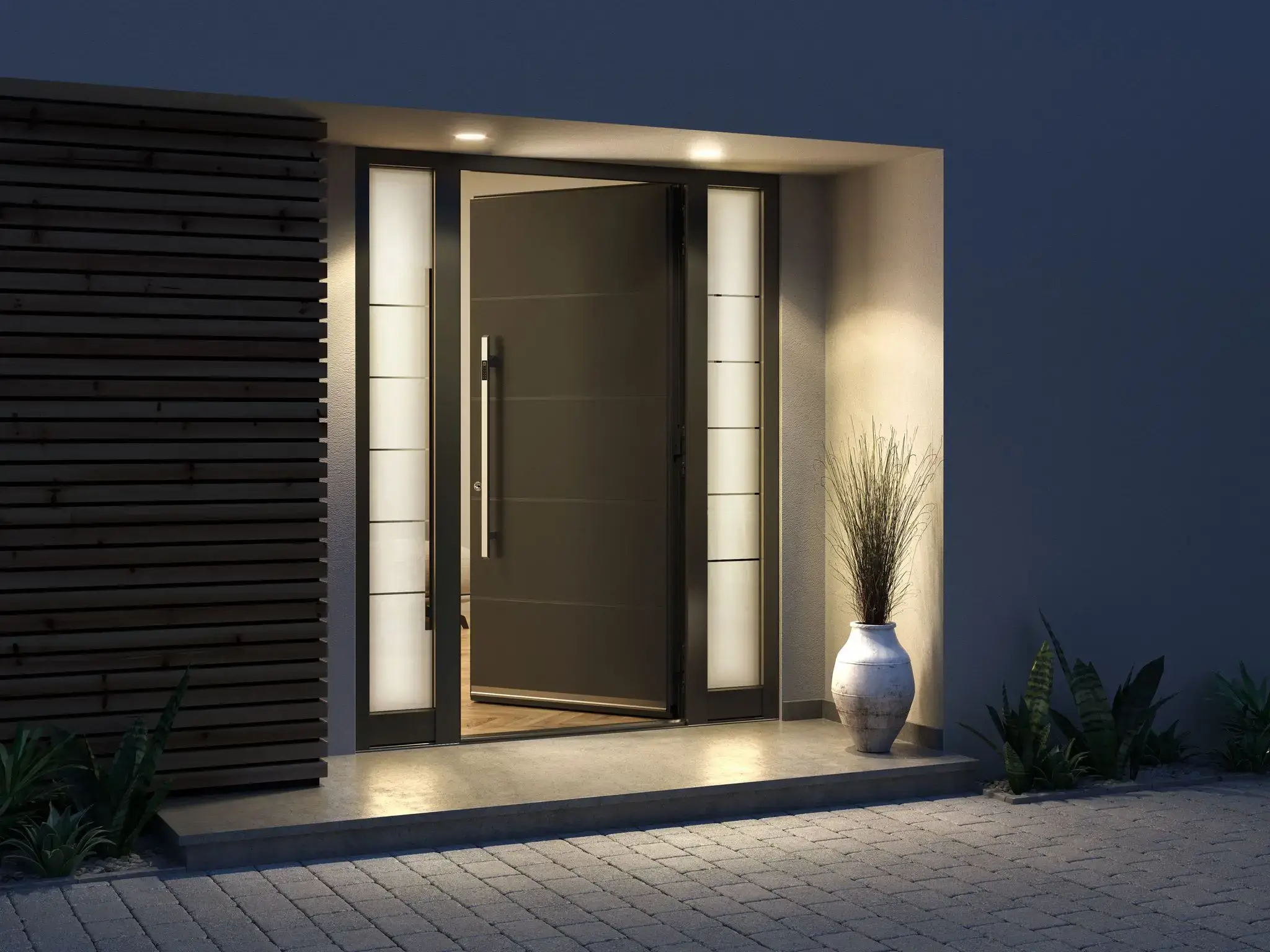 Door slightly open at night